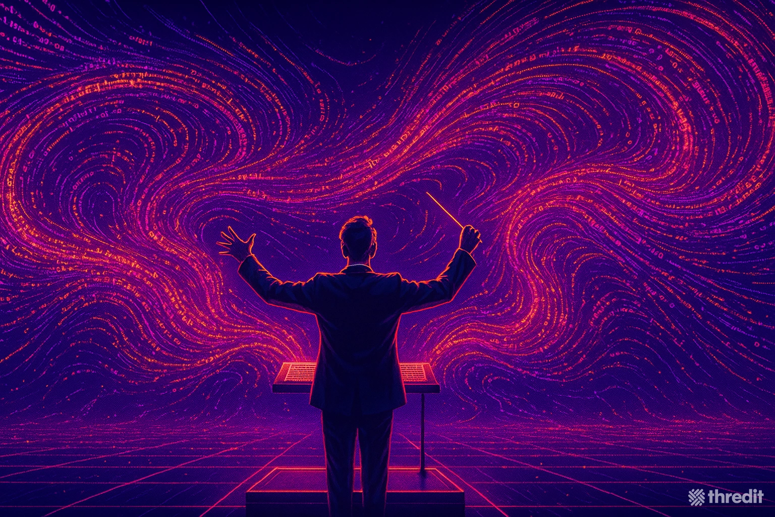 Orchestra conductor directing code